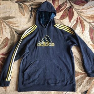 Adidas navy blue and yellow men’s hoodie XL